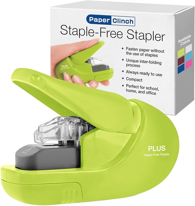 Plus Paper Clinch Compact Staple-Free Stapler by Plus