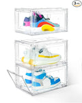 KDOR Shoe Boxes Clear Plastic Stackable 3 Pack Shoe Storage by KDOR