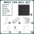 MULSAME Pegboard Combination Kit, 25.2" x 25.2" Wall Mounted Storage Set - Image 4