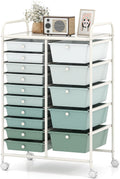 HAPPYGRILL 15-Drawer Rolling Cart, Storage Carts