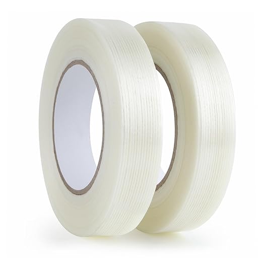 Lichamp Fiberglass Tape 1 inch, 2 Pack 60 Yards Filament Tape Nylon Fiber Glass by Lichamp