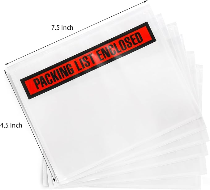 Nicunom 500 Pack 7.5'' x 5.5'' Packing List Envelopes, Adhesive Shipping Label - Image 2