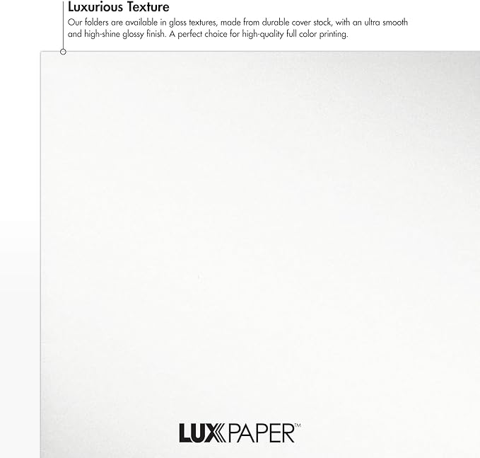 LUXPaper 9" x 12" Presentation Folders | Two Pocket | White Gloss | 14pt. Cover - Image 5