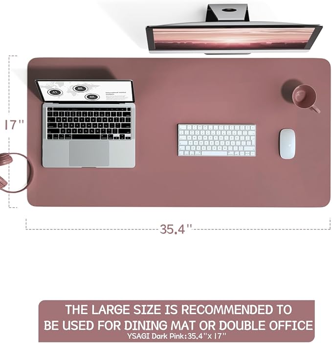 YSAGi Non-Slip Leather Desk Pad L Size, Waterproof Laptop Computer Desk - Image 7