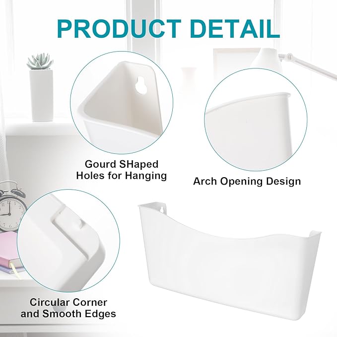 Colarr 6 Pack Expandable Pocket Wall File Holder Plastic Hanging Wall Organizer - Image 3