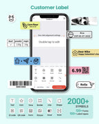 Phomemo Labels D30 Label Tape, Black on White, 0.47 in 12 x40mm, 480 Tapes | Highly sticky, No Curl or Peel, Clean Tear, BPA-Free, D30 D30D Thermal Paper Name Label for Kids School Items, 0.47" x 11/2"