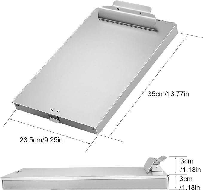 ZCZN Aluminum Clipboard with Storage, 4 Pack Recycled Metal Clipboard Box - Image 2