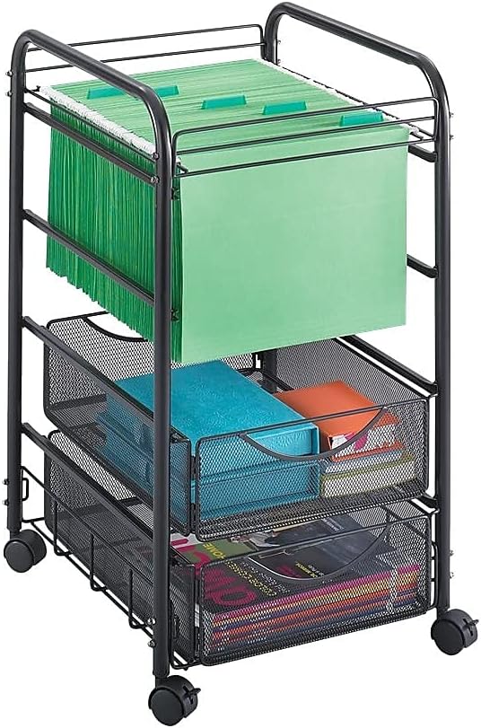 Safco 5215BL Onyx Mesh Open File Cart - Image 3