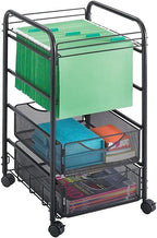 Safco 5215BL Onyx Mesh Open File Cart - Image 3