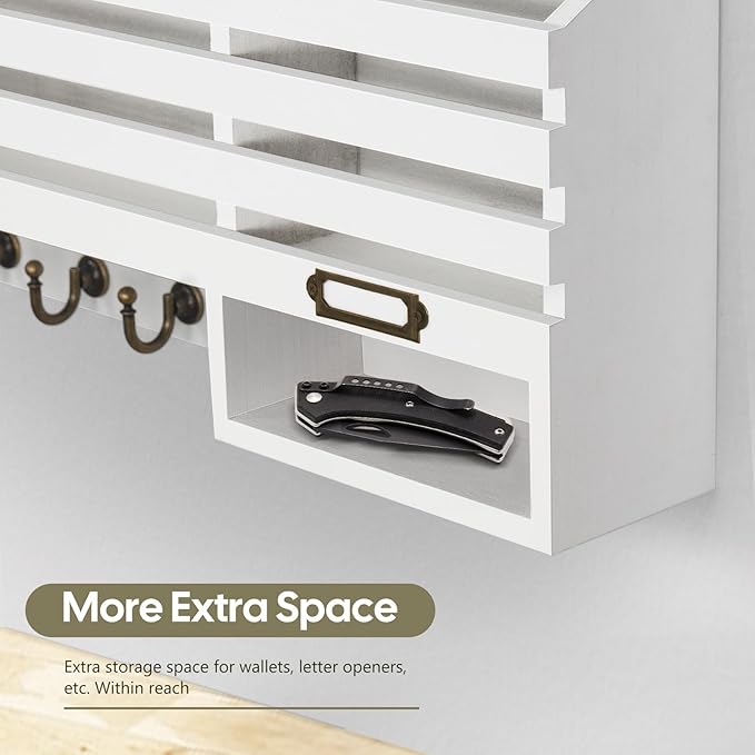 FifthQuarter Key Holder for Wall: Easy Mounted Key Rack and Mail Organizer - Image 7