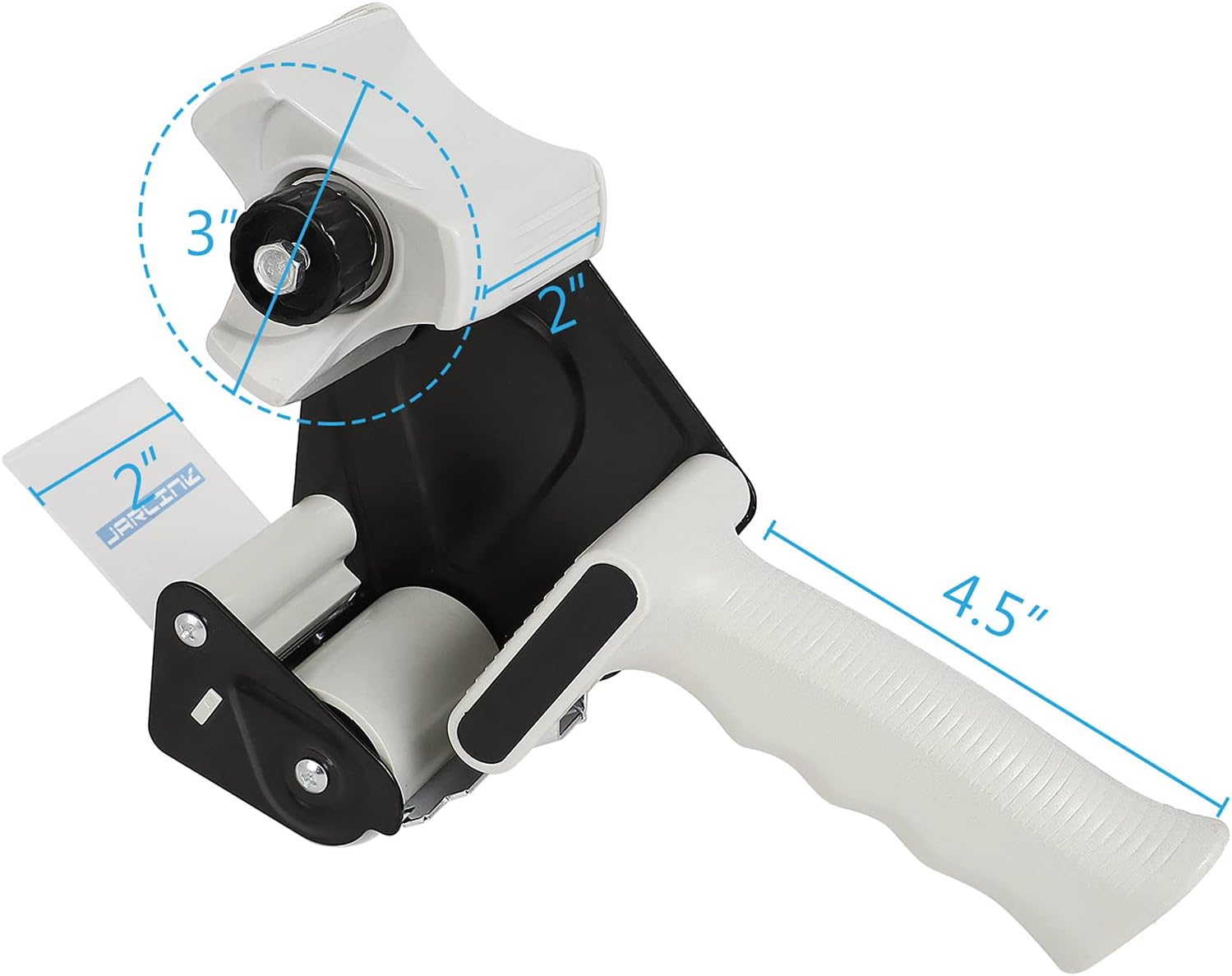 JARLINK 2 Pack Packing Tape Dispenser Gun | 2in Side Loading Lightweight Industrial Dispenser, Includes 2 Tape Rolls for Shipping, Moving and Box Sealing