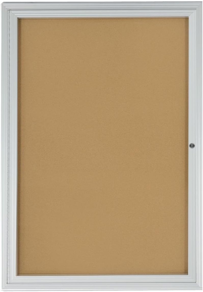 Displays2go 2x3 Foot Cork Enclosed Bulletin Board