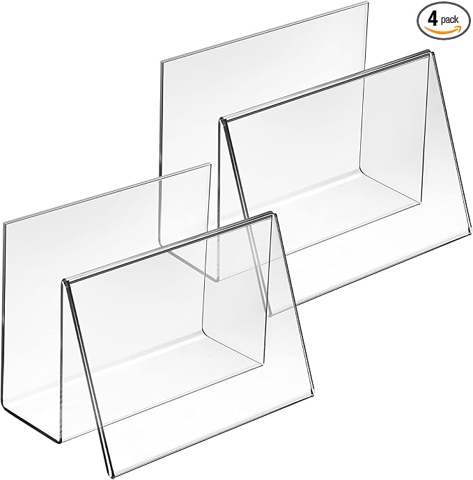 Vicenpal 4 Pcs Clear Acrylic Postcard Holder Business Card Holder Greeting Card by Vicenpal