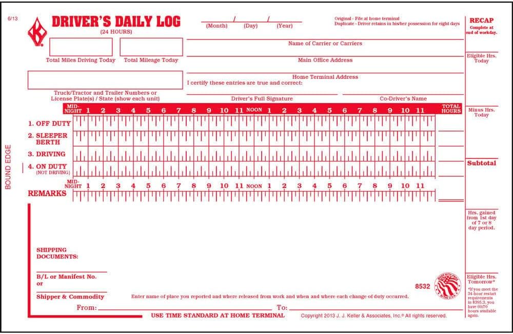 Driver Daily Log Book 10-pk.