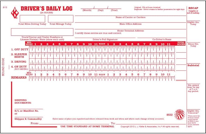 Driver Daily Log Book 10-pk. by JJKellerAssociatesInc
