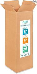 Tall Moving & Shipping Boxes 12x12x36 inches by IDLPackaging