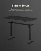 DESINO Standing Desk, 63 × 28 Inches Electric Height Adjustable, Sit and Stand Up, Computer Office Desk with Splice Board, Black Frame/Black TOP