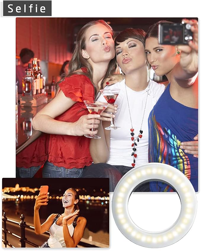 XINBAOHONG Selfie Ring Light Rechargeable Portable Clip-on Selfie Fill Light - Image 4