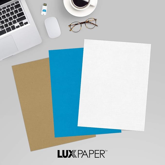 LUXPaper 8.5" x 11" Classic Linen Paper | Letter Size | Avon Brilliant White | - Image 9