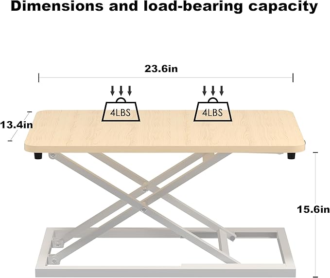 Decoholic Light Wood Small Single 24 inch Scissors Lift Keyboard and Mouse Riser - Image 3