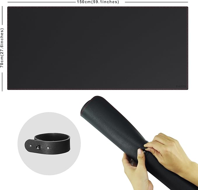 ZORESYN 59.1"x27.6" Leather Desk Pad Protector, Large Mouse Pad, Executive - Image 2