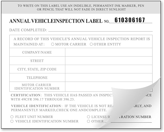Annual Vehicle Inspection Report Form 25-pk 3-Ply Carbonless, 8.5" x 11.75" + - Image 3