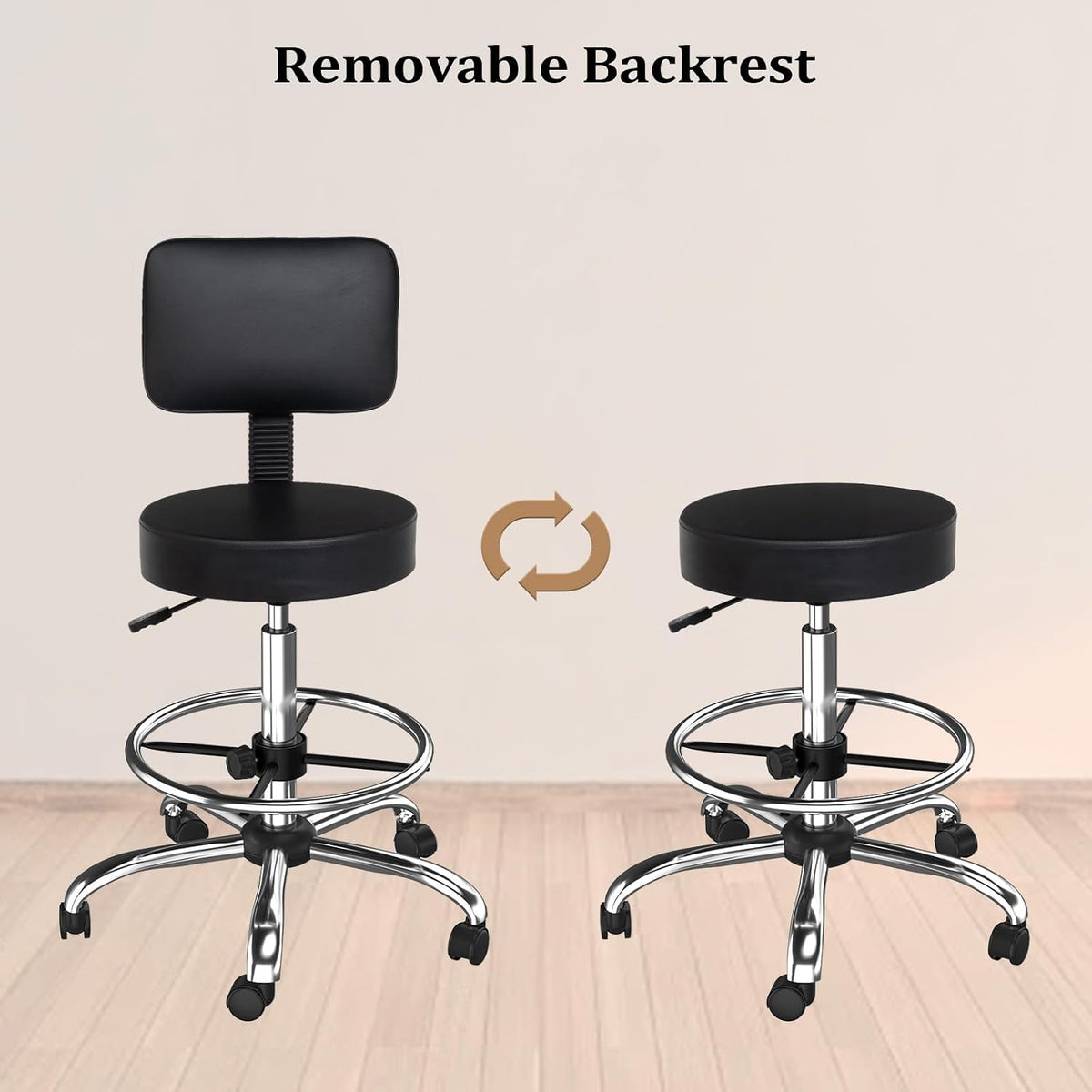 OmySalon Drafting Chair,Ergonomic Office Desk Chair with Back Support,Tall Ad...