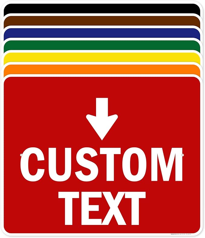 Custom Arrow, Custom Directional Sign, Down Arrow, 24x30 Inches, Rust Free .063 by MySignCenter