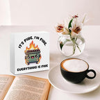 Funny Desk Decor, Dumpster and Fire Wood Box Sign - Image 4