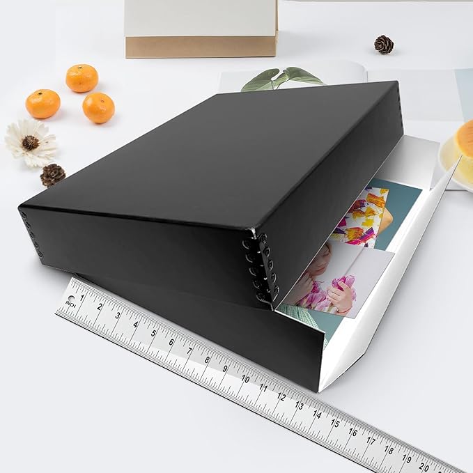 Lineco 13x19 Black Museum Storage Box, Removable Lid and Drop Front Design - Image 3