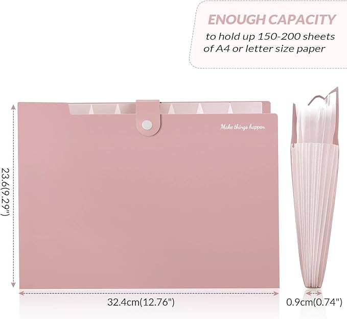 SKYDUE 8 Pockets Expanding File Folders, Accordion Folders, Portable Paper Bill - Image 3