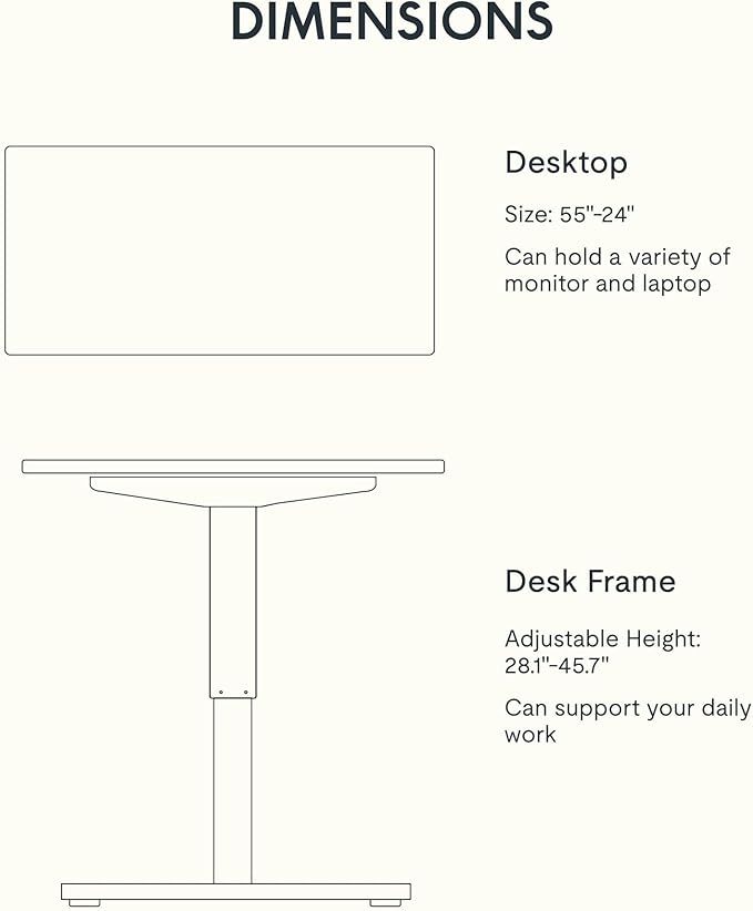 FLEXISPOT EN1 One-Piece Solid Wooden Standing Desk 55 x 24 Inches Height - Image 7
