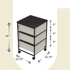 CASUNER Small Cabinet with Drawers Rolling 3 Drawer Mobile File Cabinet - Image 3