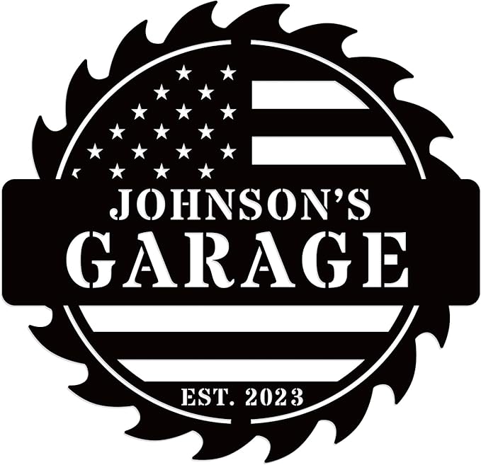 Custom American Flag Garage Sign, Metal Workshop Sign, Dad Shop, Garage Sign by efcustomgifts