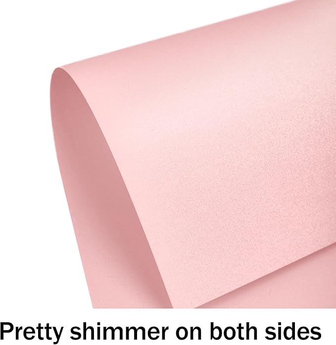 100 Sheets Pink Shimmer Cardstock 8.5 x 11 Iridescent Paper, Goefun 80lb Card - Image 3