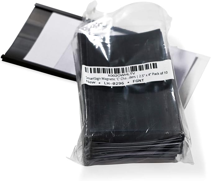 SmartSign Magnetic 'C' Channel Label Holders | 2.5" x 4" Pack of 10 - Image 8