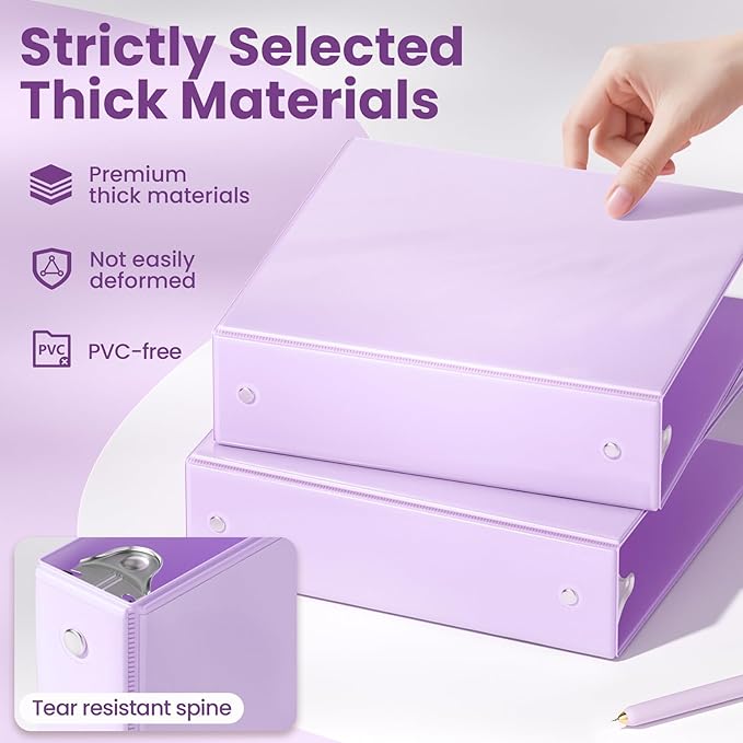 SUNEE 3 Ring Binder 2 Inch 1 Pack - Image 4