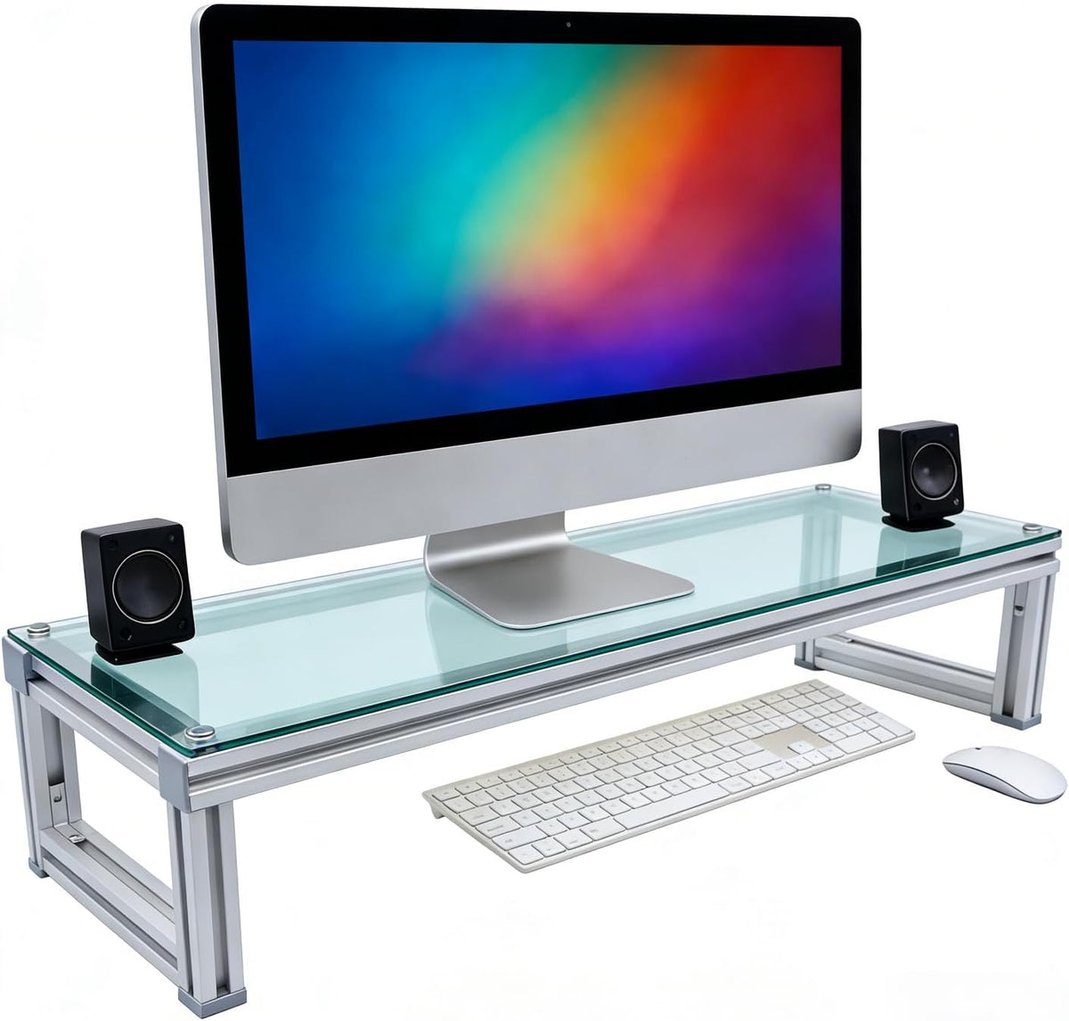 Monitor Stand Riser Acrylic Aluminum, Heavy Duty Ergonomic Screen Stand with ...