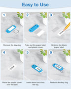ttstar 40 Pack Key Tags Identifiers – Hexagon Design Key Rings - Image 6