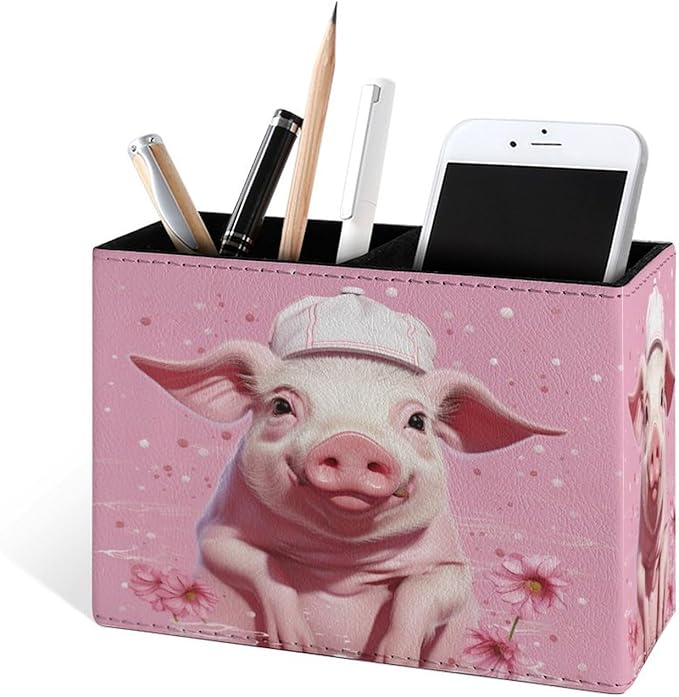 Famame Pig Pink with Hat Pencil Holder - Image 2