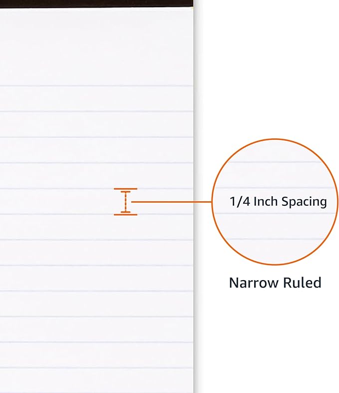 Amazon Basics Narrow Ruled Lined Writing Note Pad, 5 inch x 8 inch - Image 3