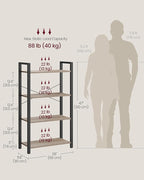 VASAGLE 4-Tier Bookshelf, Bookcase - Image 3