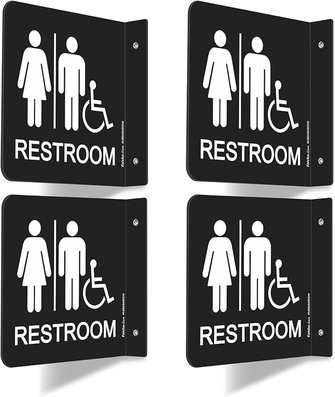 Faittoo Restroom Sign, Bathroom Signs, 6 x 6 Inches Acrylic Sign, by Faittoo