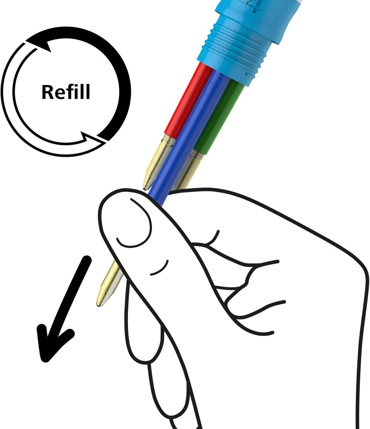Schneider Take 4 Ballpoint Pen M (Medium), Refillable + Retractable, Dark Blu...