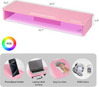 Qupui TV Riser Stand with LED Lights, 42.5in Super Large Monitor Stand with - Image 2