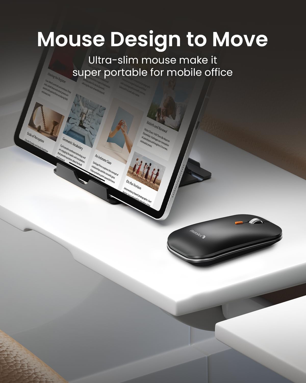 ProtoArc XKM01 Full-Size Foldable Keyboard Mouse Combo for Travel, Gray