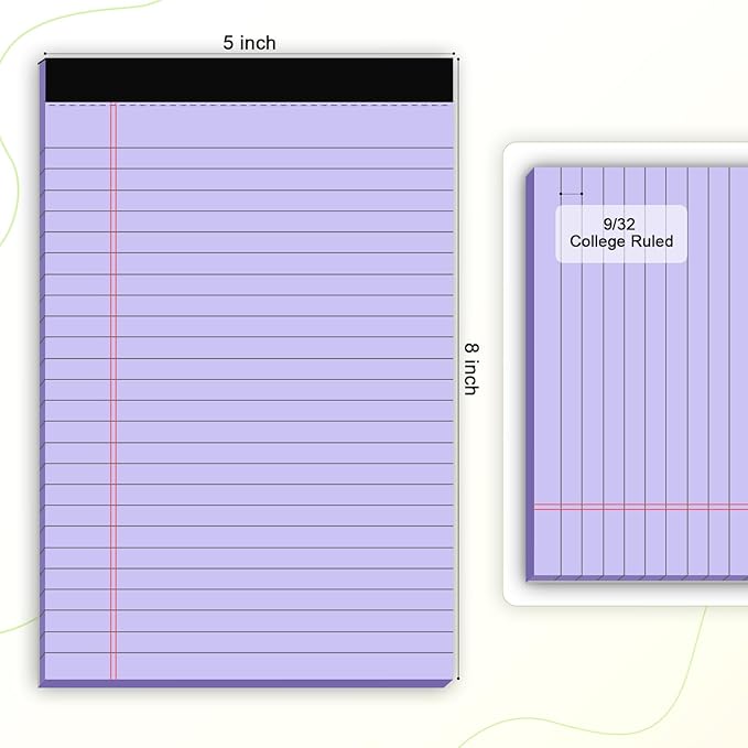 AILZFEI 6pcs Small Legal Pad 5x8 College Ruled Purple Legal Pads Notepads 6 - Image 2