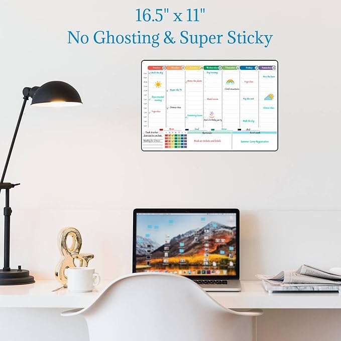 POPRUN Dry Erase Board Weekly Calendar Whiteboard - Image 6
