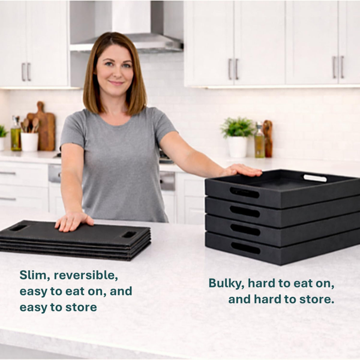 2-in-1 Serving Tray & Placemat | Faux Leather & Reversible