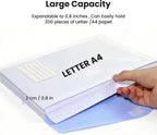 11-Hole Binder Pockets, Fits Letter/A4 Size for 2/3/4 Ring Binder, 10 Pack | Plastic Expanding File Folders with Label & Hook-Loop Closure, 200-Sheet Capacity, Suitable for Home, Office, School